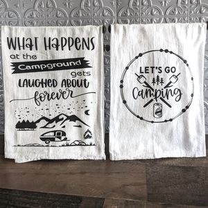 (Set of 2) Handmade Camping Hand Towels